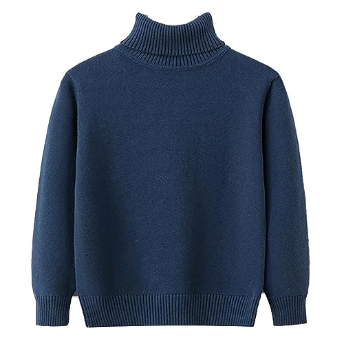 Kids Girl Boys Sweater High Neck Long Sleeve Knitted Pullover Tops